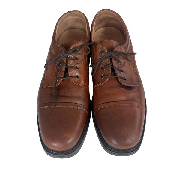 Bostonian STRADA Dress Shoe Mens Size 13M Cap-Toe Brown Leather Lace-Up Oxfords - Picture 1 of 13